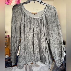 Piazza Roma whimsygoth lined blouse / silk and cotton / size large